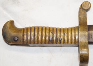 M1861 MERRILL rifle brass hilted yataghan bayonet.