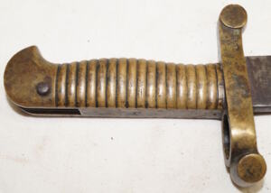 M1855 Harpers Ferry Brass Hilted yatghan bayonet .