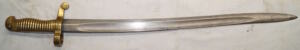 M1861 Spencer Navy Brass Hilted yatghan bayonet COLLINS & CO HARTFORD CONN Blade remains unsharpened.