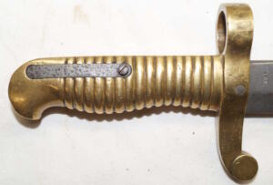 M1861 Spencer Navy Brass Hilted yatghan bayonet COLLINS & CO HARTFORD CONN Blade remains unsharpened.