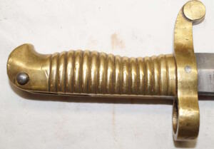 M1861 Spencer Navy Brass Hilted yatghan bayonet COLLINS & CO HARTFORD CONN Blade remains unsharpened.