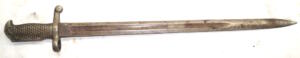M1870 Navy Rifle brass hilted bayonet AMES MFG CO CHICOPEE MASS USN CGS 1876 Hilt was plated with something like silver or pewter.