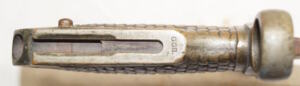 M1870 Navy Rifle brass hilted bayonet AMES MFG CO CHICOPEE MASS USN CGS 1876 Hilt was plated with something like silver or pewter.