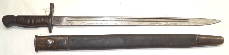 M1917 bayonet with Britsh scabbard REMINGTON 9/17 Brit marks cancelled US overstamp