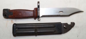 AKM sawback wirecutter bayonet with scabbard.