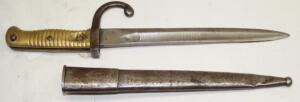 M1879 Rolling Block bayonet converted to M1891 Engineer Carbine with matching scabbard.
