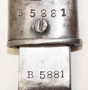 M1879 Rolling Block bayonet converted to M1891 Engineer Carbine with matching scabbard.