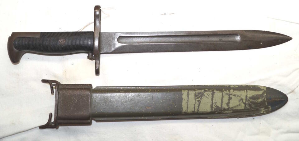 M1 bayonet with M7 scabbard.